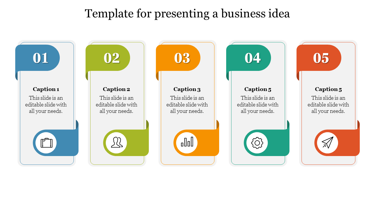 Editable Template For Presenting A Business Idea-5 Node